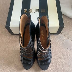 L.A.M.B. Black Stiletto Heels